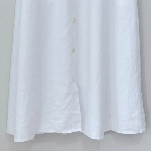 Madewell NWT Cassie Button-Front Midi Dress in Linen Size Small in Eyelet White - Picture 9 of 13